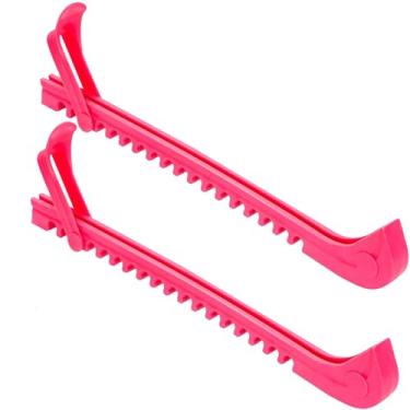 Imagem de XILEDUO Protetores de skate no gelo, sapatos de hóquei, capas de lâmina de patinação no gelo com fivelas ajustáveis, acessórios protetores de patins antiderrapantes para crianças e adultos (rosa)