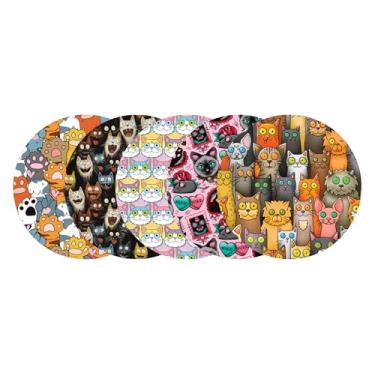 Imagem de Glucomart Capas de sensor à prova d'água para Libre 3 e Lingo (5 unidades) – adesivos à prova de suor para proteção CGM, bastão de 14 dias de longa duração, sobreposição hipoalergênica (gatos)