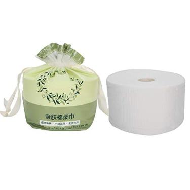 Imagem de Toalha facial de algodão descartável, tecido de papel em rolo de limpeza facial suave para a pele para remoção de maquiagem e lavagem facial Algodão puro 18,5 x 20 cm 95 unidades