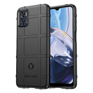 Imagem de IDEWEI Capa para Moto E22, fibra de carbono refinada, anti-queda, anti-impressões digitais, proteção integral. A capa do telemóvel é compatível com Moto E22