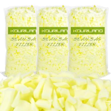 Imagem de KOURILAND Enchimento de saco de feijão de 6,8 kg – Almofada de enchimento de saco de feijão de espuma viscoelástica desfiada para almofada de sofá, animais de pelúcia, cadeira de cachorro, artesanato