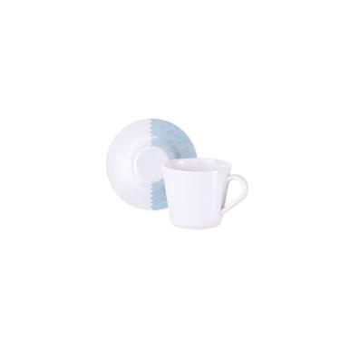 Imagem de Conjunto Xícara E Pires De Chá Tramontina Aquarius Em Porcelana Decorada, 185 Ml 2 Peças
