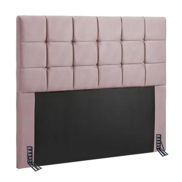 Imagem de Cabeceira Solteiro 90 Cm Estofada Talita Em Suede Com Frame Rose