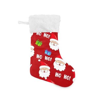 Imagem de GakkiGii Linda meia de Natal com Papai Noel grande, decoração de Natal para pendurar na parede da árvore da lareira, 45 x 31 cm