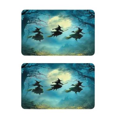 Imagem de Blueangle Conjunto de 2 ímãs de geladeira de bruxa de Halloween - Ímãs decorativos engraçados de geladeira de cozinha - Seguro para lava-louças e decoração magnética durável (6)