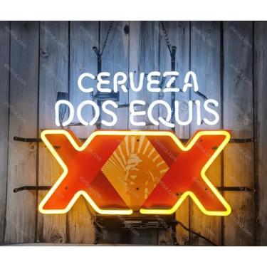 Imagem de COONidos Placas De Neon Para Decoração Parede Dos Dquis Vermelho Brilhante Xx Placa Cerveja Mexicana Tubo Vidro