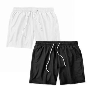 Imagem de Kit 2 Shorts Bermuda Masculino Tactel Liso Praia Academia-Masculino