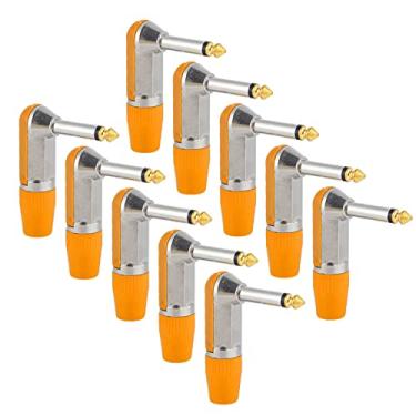 Imagem de Adaptador de fone de ouvido angular XLR de plugue de áudio profissional durável, resistente à corrosão, material ABS, interface de 6,35 mm para equipamentos de home theater e (Laranja)