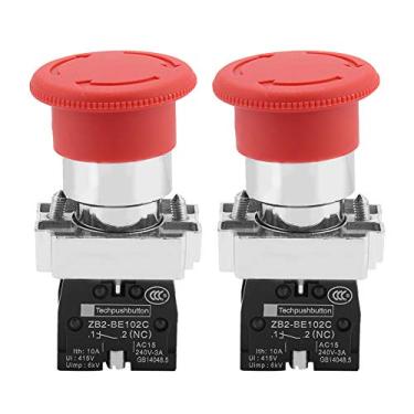Imagem de Phefop 2 PCS Interruptor de Parada de Emergência 22MM Push to Stop Lock Twist para Redefinir para Circuitos de Controle