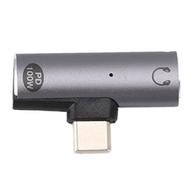 Imagem de Cryfokt Adaptador de Carregador Rápido USB C Com Entrada para Fone de Ouvido para Dispositivos USB C Dongle de Carregamento Rápido PD QC 100W 20V5A para Smartphone/tablet/laptop Liga de Alumínio