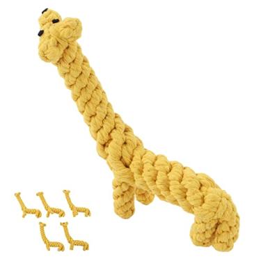 Imagem de Naroote Corda de Algodão para Cães, Brinquedo Durável para Limpeza Dos Dentes, Design Girafa para Cães Pequenos e Médios, 5 Peças de Jogo ou Treinamento Interno/externo
