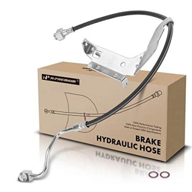 Imagem de A-Premium Mangueira hidráulica de freio de passageiro dianteiro compatível com modelos Ford selecionados - F-450 F450 Super Duty, F-550 F550 Super Duty, 2012, com eixo Dana 60, Fat Boy - Substituto