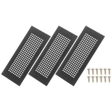 Imagem de PATIKIL Capa de ventilação de porta de 15 x 7 cm, 3 peças de cobertura de ventilação de grade de alumínio com orifícios de diamante com parafusos de montagem para porta de teto de armário de