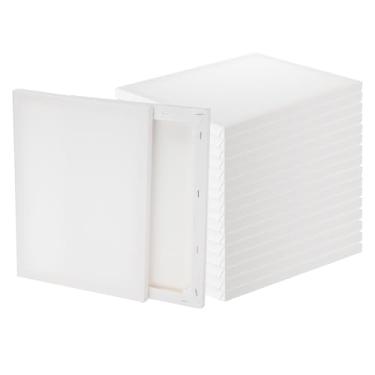 Imagem de PATIKIL Tela para pintura, pacote com 20, tela de algodão em branco, 20 x 30,5 cm, prancheta de desenho acrílica, conjunto de tintas a óleo, materiais de arte para aquarela, guache acrílico, têmpera