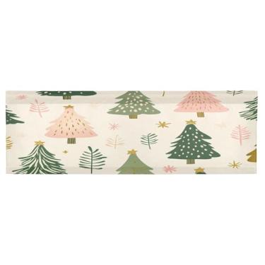 Imagem de CEBUGI Cortina blackout para janela – Cortinas de proteção de privacidade para cozinha/banheiro/sala de estar/lavanderia (137 x 45 cm, 1 painel, linda árvore de Natal)