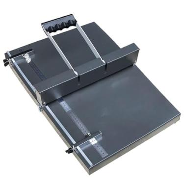 Imagem de LMJYU Máquina de vinco manual de 350 mm, máquina de vinco de papel de pontuação A3/A4 com régua de posicionamento, vinco de papel de metal resistente de mesa para cartão comemorativo, livreto, papel