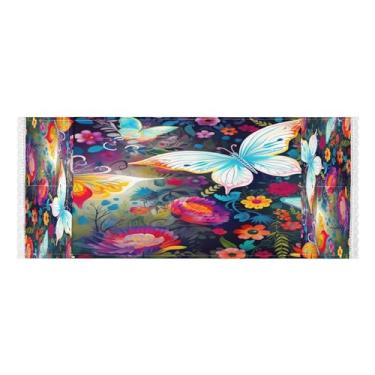 Imagem de Wassud Capas coloridas de borboleta para máquina de lavar e secar, protetor de lavadora com sacos de armazenamento, capa de geladeira à prova de poeira com bolsos para lavanderia doméstica, cozinha