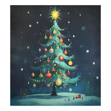 Imagem de STAYTOP Capa magnética para máquina de lavar louça, árvore de Natal e estrelas, 58 x 66 cm, capa decorativa para geladeira para porta da frente, adesivo magnético para máquina de lavar, painel de