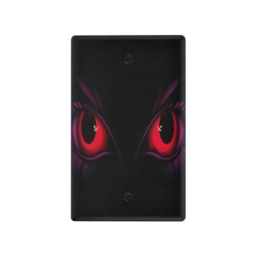 Imagem de Wassud Placa de cobertura para interruptor de luz de olhos vermelhos, capas de tomadas duplex, placa de parede, decoração de casa, sala de estar, quarto, decoração