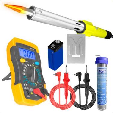 Imagem de Ferro De Solda Ponta Fina 100W 127V Multímetro Tubo Estanho - Startool