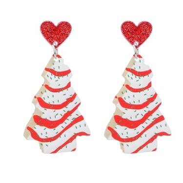 Imagem de WCRAZYE Brincos de Natal para mulheres, fofos, engraçados, árvore de Natal, vaca, Papai Noel, galinha, gato, acessórios de Natal, joias, joias de Natal, Small, Liga de aço, Sem pedra preciosa