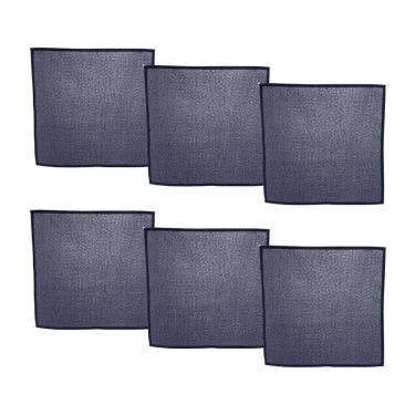 Imagem de Cj 6 Guardanapos de Tecido Linho Lévis Azul 40x40cm Lyor