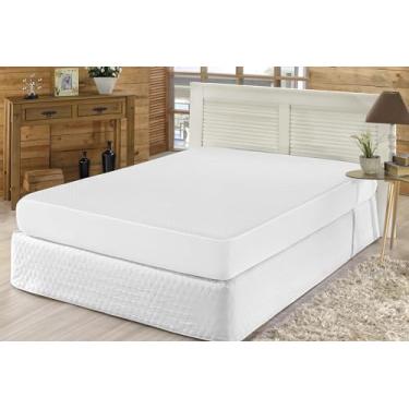 Imagem de Capa Protetora de Colchão Impermeável Matelado, Branco, 100% Poliéster, Disponível em Tamanhos King, Queen, Casal e Solteiro, Hipoalergênico, Linha Profissional para Hotéis (Solteiro)