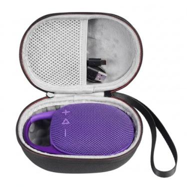 Imagem de Bolsa capa estojo case protetora rígida compatível com JBL Clip 5 com compartimento Interno para carregador e cabo