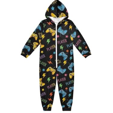 Imagem de Macacão colorido de controle de jogo para crianças, fantasia de cosplay de Halloween 5-6 anos, Controles de jogo coloridos, 12-13 Anos