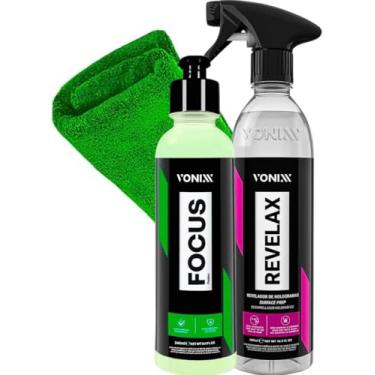 Imagem de Kit Limpa Vidros Remove Manchas Focus 240ml - Revelax 500ml Vonixx