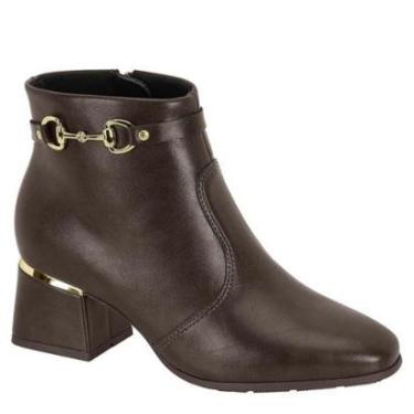 Imagem de Bota Feminina Modare Cano Baixo Fivela Salto Bloco 7082.105 - Cacau - 34-Feminino