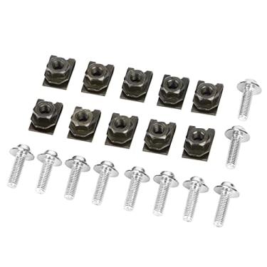 Imagem de AUNMAS Kit de Fixação de Parafuso de Carenagem de Motocicleta, 10 Parafusos M5 e Clipes de Velocidade Ajuste Universal para Scooters de Bicicletas, Revestimento de Rack de Alumínio Resistente à