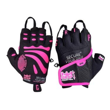 Imagem de Luvas femininas para academia – Mimi – Proteja suas mãos e melhore sua aderência – Luvas de musculação rosa e preta – Fácil de colocar e tirar – Ajuste ajustável, rosa, X-Small