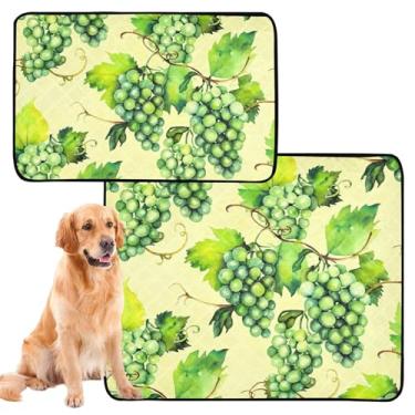 Imagem de Pastilhas de uva verde pastel bege para animais de estimação almofadas reutilizáveis laváveis para cães à prova d'água para gaiola de cachorro fofas absorventes almofadas de treinamento de cães