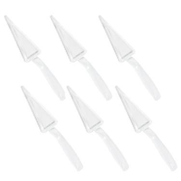 Imagem de SQXBK 6 peças espátula triangular transparente colher de torta de plástico ferramenta de corte de 250 mm adequada para pequenos cheesecakes pizzas grandes pães de pastelaria
