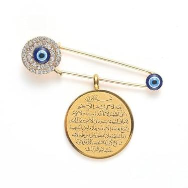 Imagem de Acessórios de moda religiosos de metal ecológicos para homens e mulheres, profeta muçulmano islâmico Muhammad