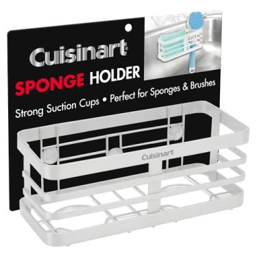 Imagem de Suporte de esponja Cuisinart para pia de cozinha — Suporte de pia de metal com ventosas triplas, organizador de pia de cozinha, organização e armazenamento de esponjas, escovas, sabão e acessórios de