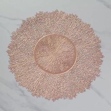 Imagem de Kit 4 ou 6 Jogo Americano Mesa Posta Antiderrapante Resistente ao Calor para Jantar (flocos de neve rosa,6 Pecas)