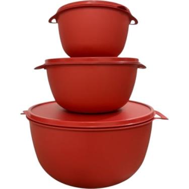 Imagem de Conjunto de Potes com Tampa,10 peças + 1 Jarra, Disponível em Preto, Vermelho, Rosa e Verde (Vermelho, 3pcs)