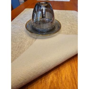 Imagem de Kit Jogo Americano Impermeável Juta Limpa Fácil para Mesa Posta – Conjunto 4 ou 6 Lugares (Areia,10 peças)