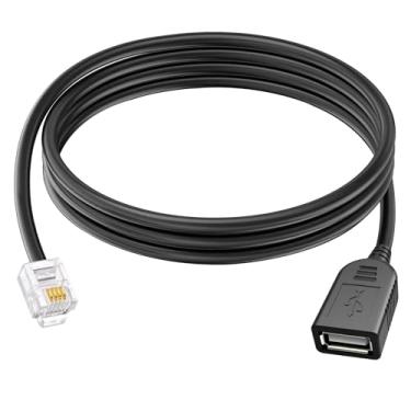 Imagem de Adaptador de linha telefônica Rj11 para USB, Rj11 6p4c macho para conversor de modem USB fêmea, usado para comunicação telefônica, aparelhos de fax, adaptadores de modulação e demodulação (Rj11 macho
