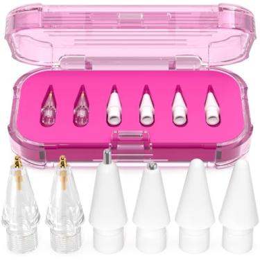 Imagem de AZF Pontas de substituição para Apple Pencil Pro/USB-C/2ª geração/pontas de 1ª geração com caixa de armazenamento, pontas de lápis de substituição de metal resistente ao desgaste para acessórios iPad