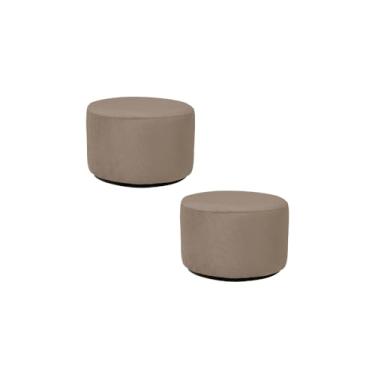 Imagem de Puff Infantil Encantos Banqueta Multiuso Para Quarto Espaço Kids Sala pés antiumidade - Banco Redondo/Suede - Cores (2 ENCANTUS BEGE)