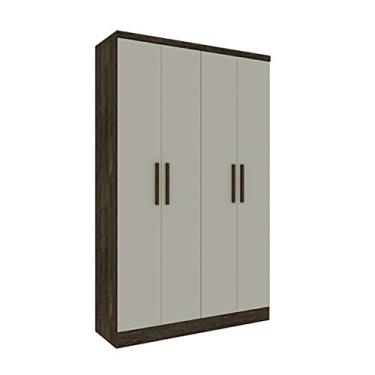 Imagem de Roupeiro 4 Ptas Amsterdam Cumaru Rustic/Off White - Tcil Móveis