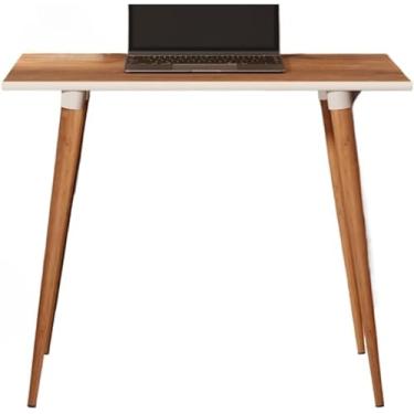 Imagem de Escrivaninha Mesa Escritório Pc Home Estudo Classic Pés Madeira Retrô 4 Cores(Off White)