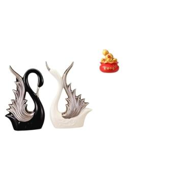 Imagem de Whtkoph Elegante Tigela de Cerâmica em Formato de Cisne para Guardar Objetos de, Ideal Como Decoração de Prateleira, para Aniversários, Lareira E para O