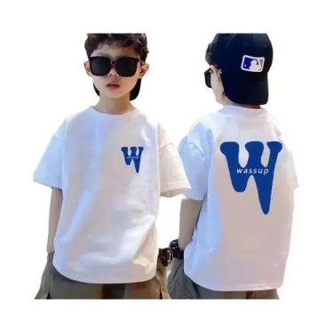 Imagem de Camiseta De Algodão Com Estampa Graffiti Para Meninos E Meninas, Manga