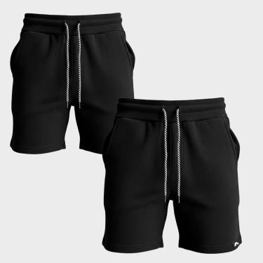 Imagem de Kit 2 Bermudas Masculina Moletom Short Dagg Algodão Lisa Com Bolsos-Masculino