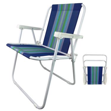 Imagem de Cadeira de Praia Dobravel Ar Livre  Quintal Jardim Varanda Piscina Camping Acampamento Lazer Pescaria Sol Verao