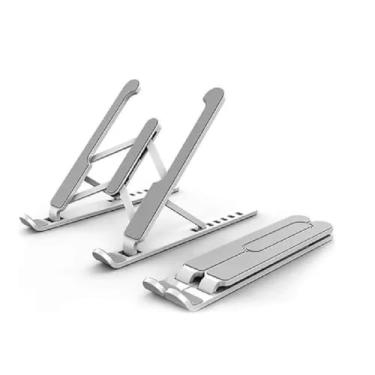 Imagem de Suporte Ajustável para Notebook e Tablet LB-2032, Portátil Dobrável, 10 a 15.6 Polegadas, Material ABS com Articulação em Alumínio, Dissipação de Calor, Ergonômico